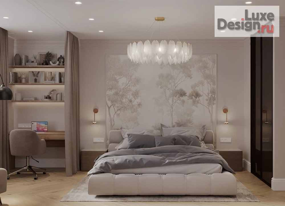 Дизайн интерьера спальни "Soft Geometry | Krasnodar Residence" (фото 1) от дизайнера Старыгин Иван Дмитриевич Дизайн интерьера спальни "Soft Geometry | Krasnodar Residence" (фото 1)