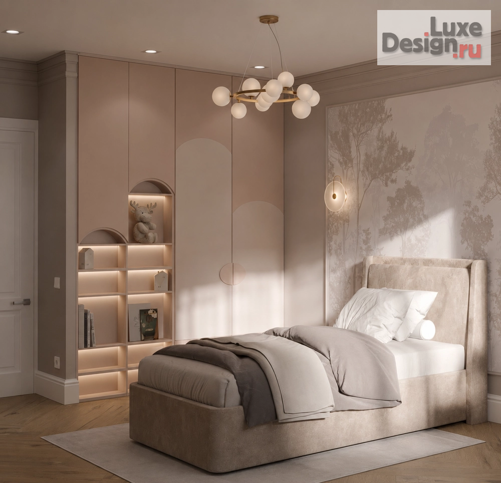 Дизайн интерьера детской "Soft Serenity | Contemporary Kids Bedroom Design" (фото 5)