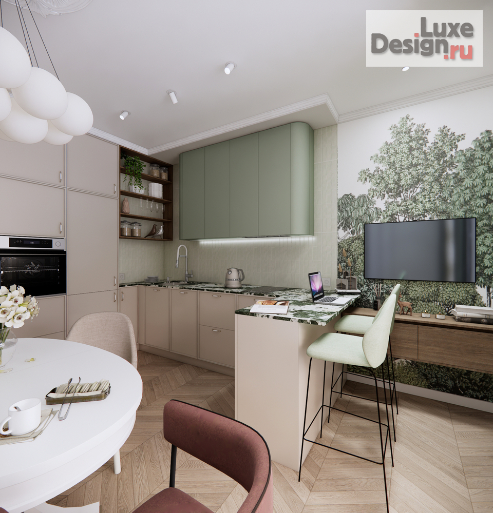 Дизайн интерьера двухкомнатной квартиры "Жк Архитектор" (фото 2)