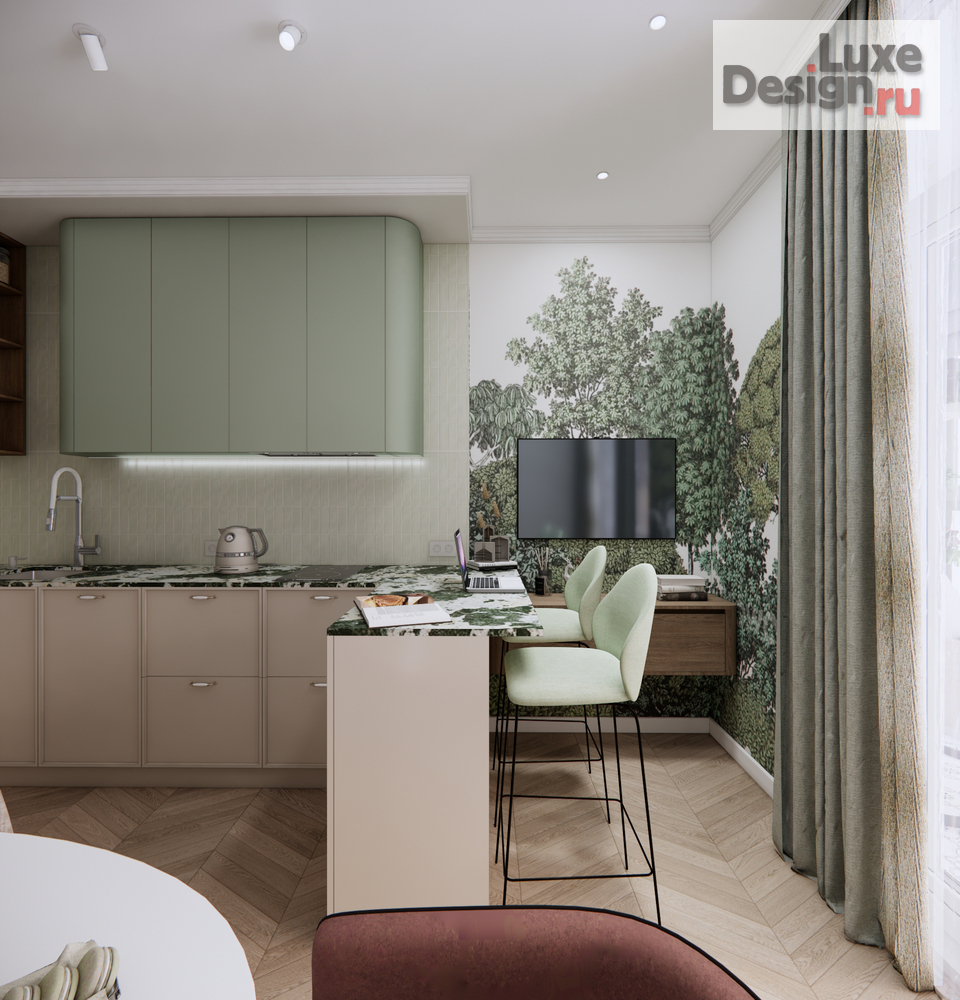 Дизайн интерьера двухкомнатной квартиры "Жк Архитектор" (фото 3)