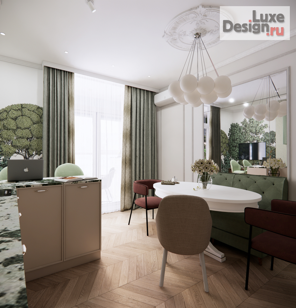 Дизайн интерьера двухкомнатной квартиры "Жк Архитектор" (фото 4)