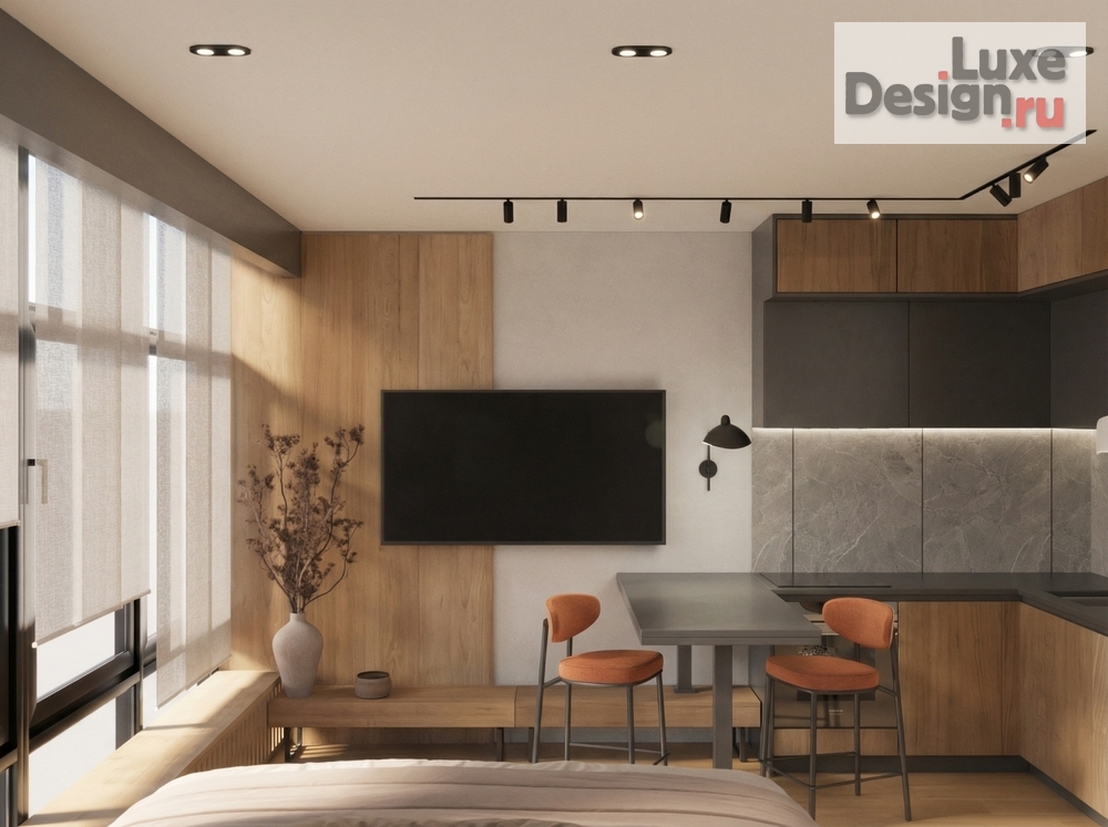 Дизайн интерьера квартиры студии "Студия "ЖК "Самолёт" г. Краснодар" (фото 1)