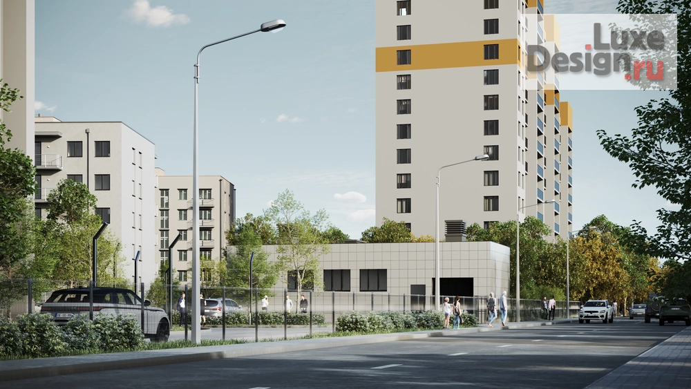 Общественная архитектура "ВИЗУАЛИЗАЦИЯ ЖИЛОГО КОМПЛЕКСА С ПОДЗЕМНЫМ ПАРКИНГОМ." (фото 3)