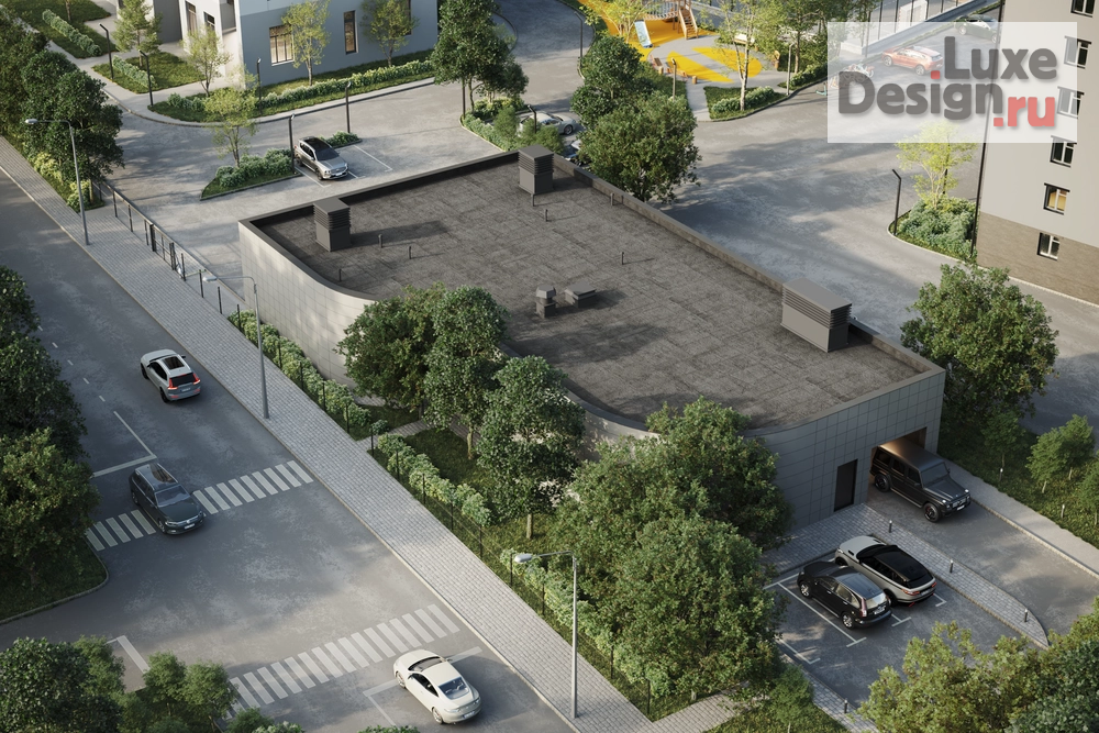 Общественная архитектура "ВИЗУАЛИЗАЦИЯ ЖИЛОГО КОМПЛЕКСА С ПОДЗЕМНЫМ ПАРКИНГОМ." (фото 4)