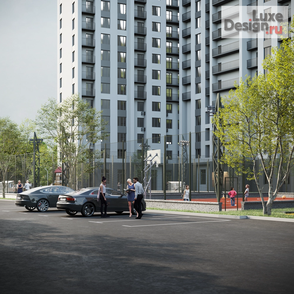 Общественная архитектура "ВИЗУАЛИЗАЦИЯ ЖИЛОГО КОМПЛЕКСА С ПОДЗЕМНЫМ ПАРКИНГОМ." (фото 5)