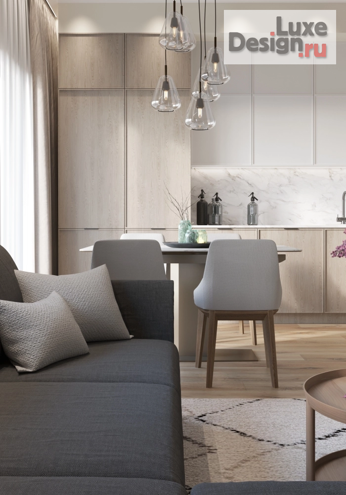 Дизайн интерьера четырехкомнатной квартиры "Визуализация квартиры в бежевых тонах" (фото 2)