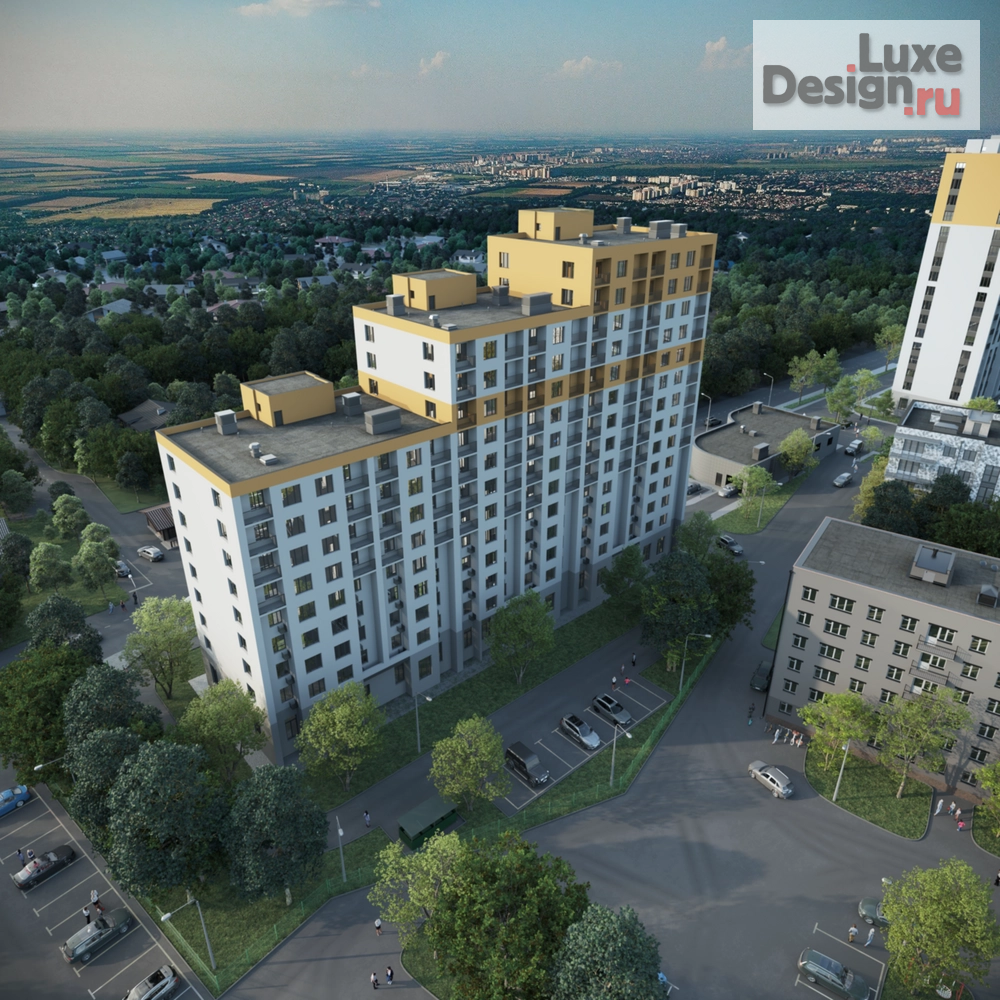 Общественная архитектура "ВИЗУАЛИЗАЦИЯ ЖИЛОГО КОМПЛЕКСА С ПОДЗЕМНЫМ ПАРКИНГОМ." (фото 1)