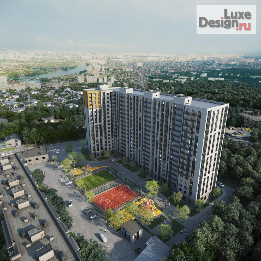 Общественная архитектура "ВИЗУАЛИЗАЦИЯ ЖИЛОГО КОМПЛЕКСА С ПОДЗЕМНЫМ ПАРКИНГОМ." (фото 2)