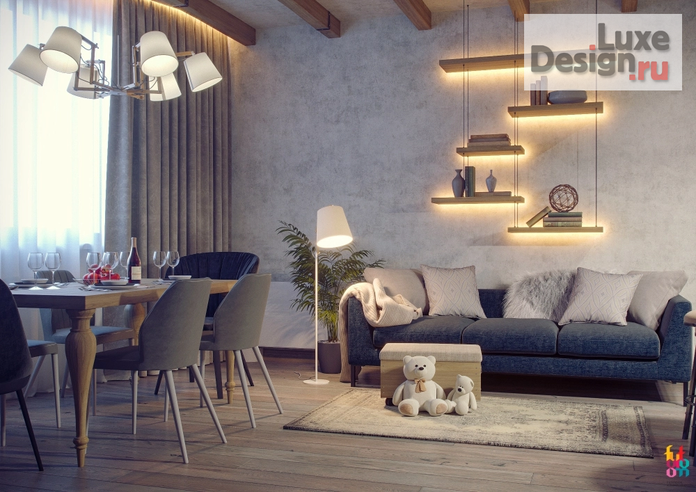 Дизайн интерьера трехкомнатной квартиры "Riviera loft 2016 (краснодар)" (фото 5)