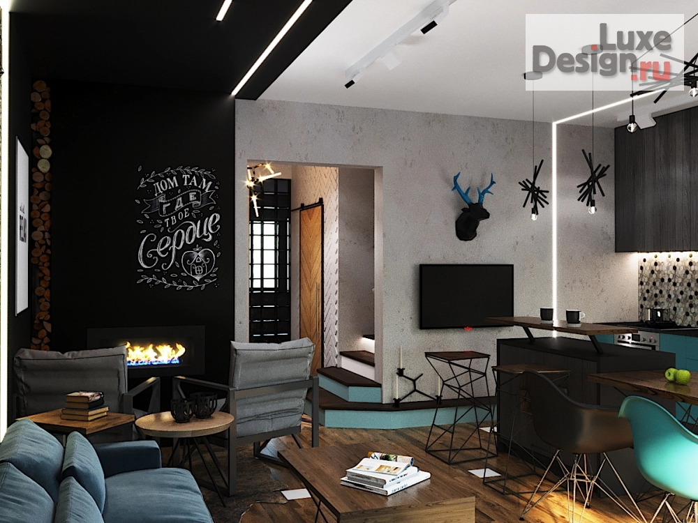 Дизайн интерьера загородного дома "Дом в стиле LOFT" (фото 13)