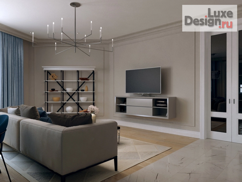 Дизайн интерьера гостиной "1901 - гостиная в четырехкомнатной квартире" (фото 3)