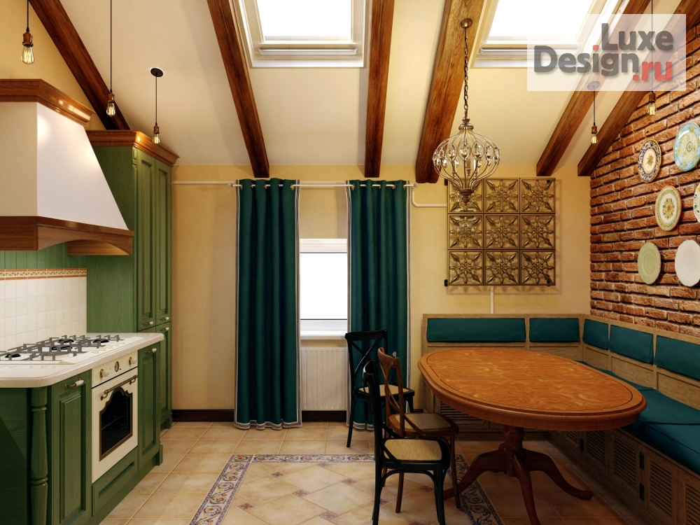 Дизайн интерьера кухни "1810 - кухня в мансарде" (фото 2)