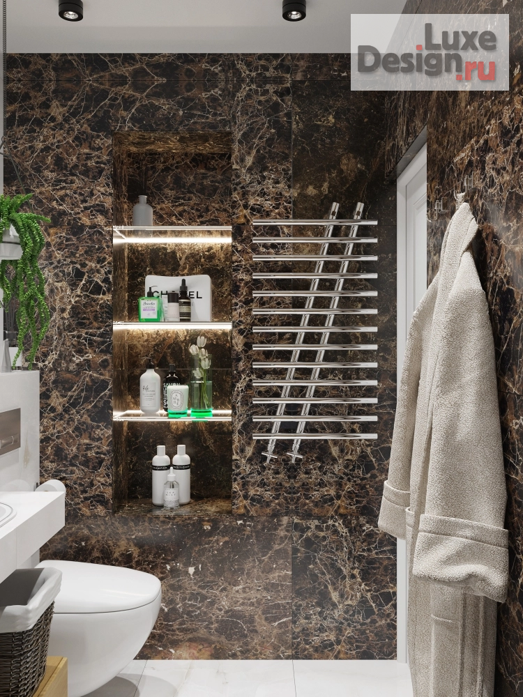 Дизайн интерьера ванной "Контрастный санузел" (фото 2)