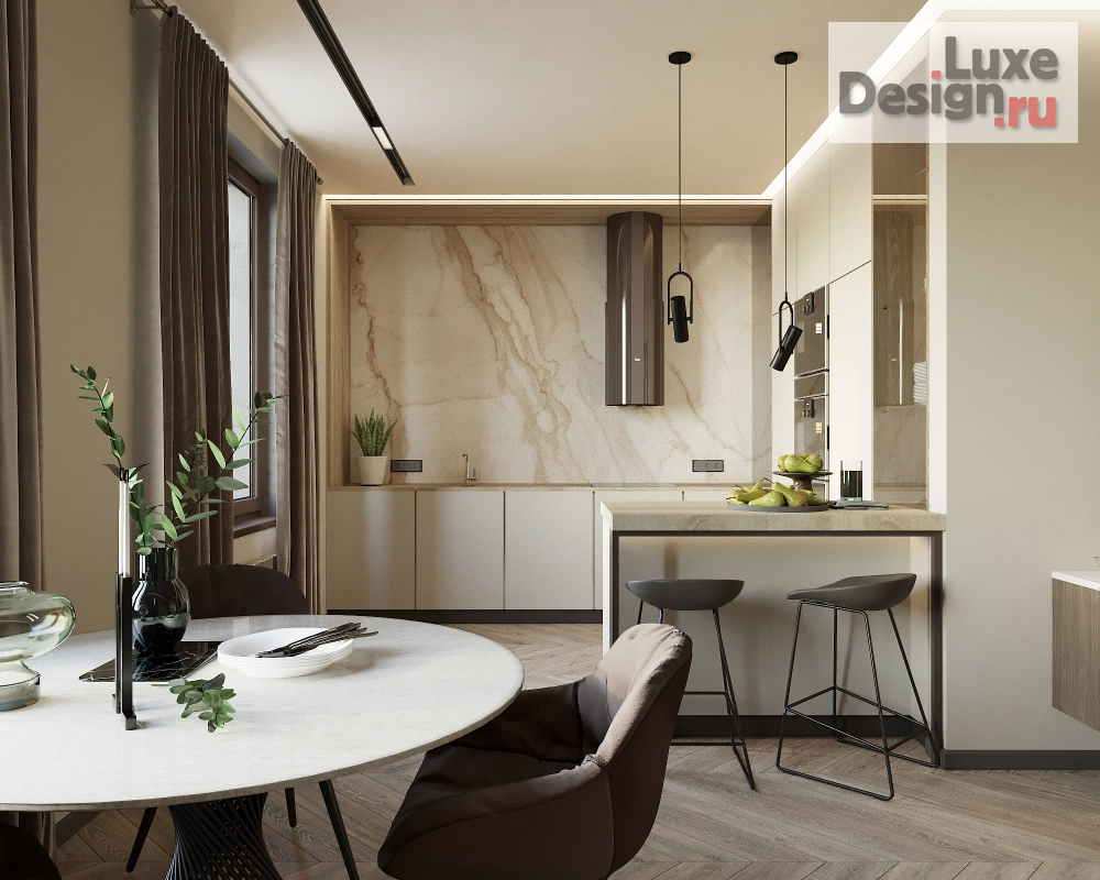 Дизайн интерьера однокомнатной квартиры "Проект №8" (фото 1)