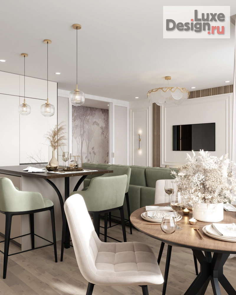 Дизайн интерьера двухкомнатной квартиры "дизайн квартиры в ЖК Тургенев" (фото 4)