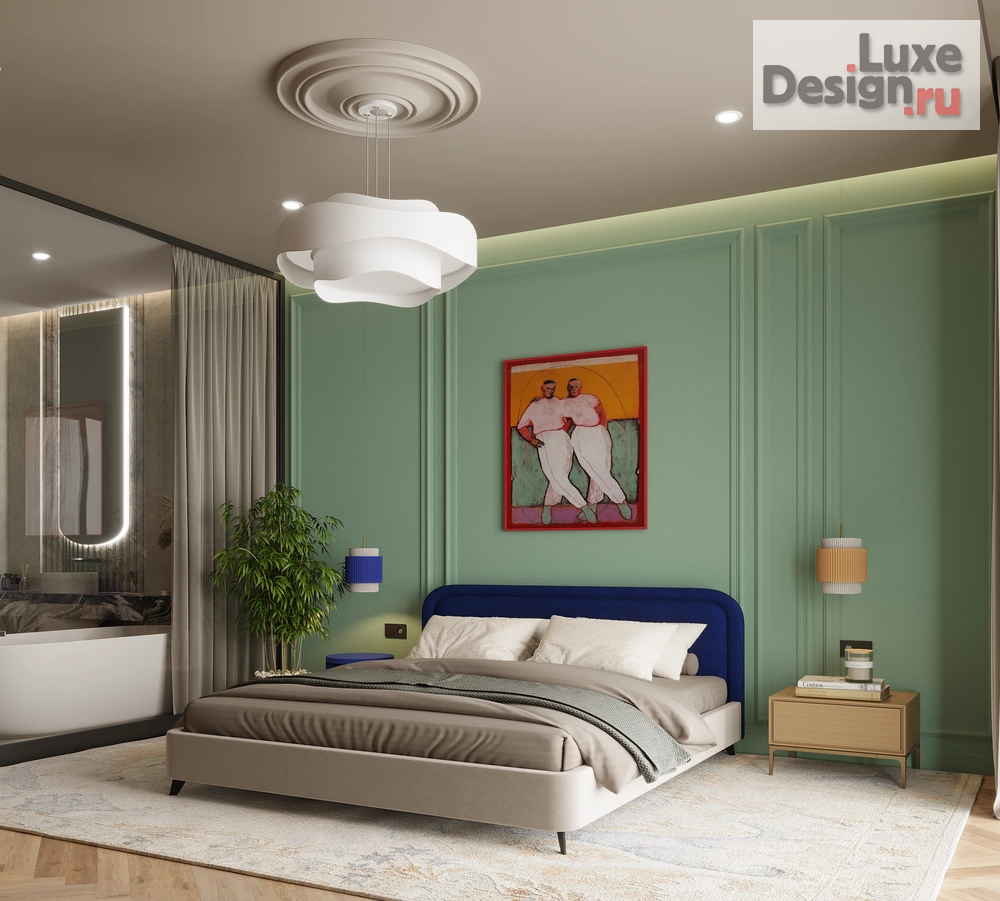 Дизайн интерьера спальни "Спальня в доме г.Новороссийск" (фото 2)