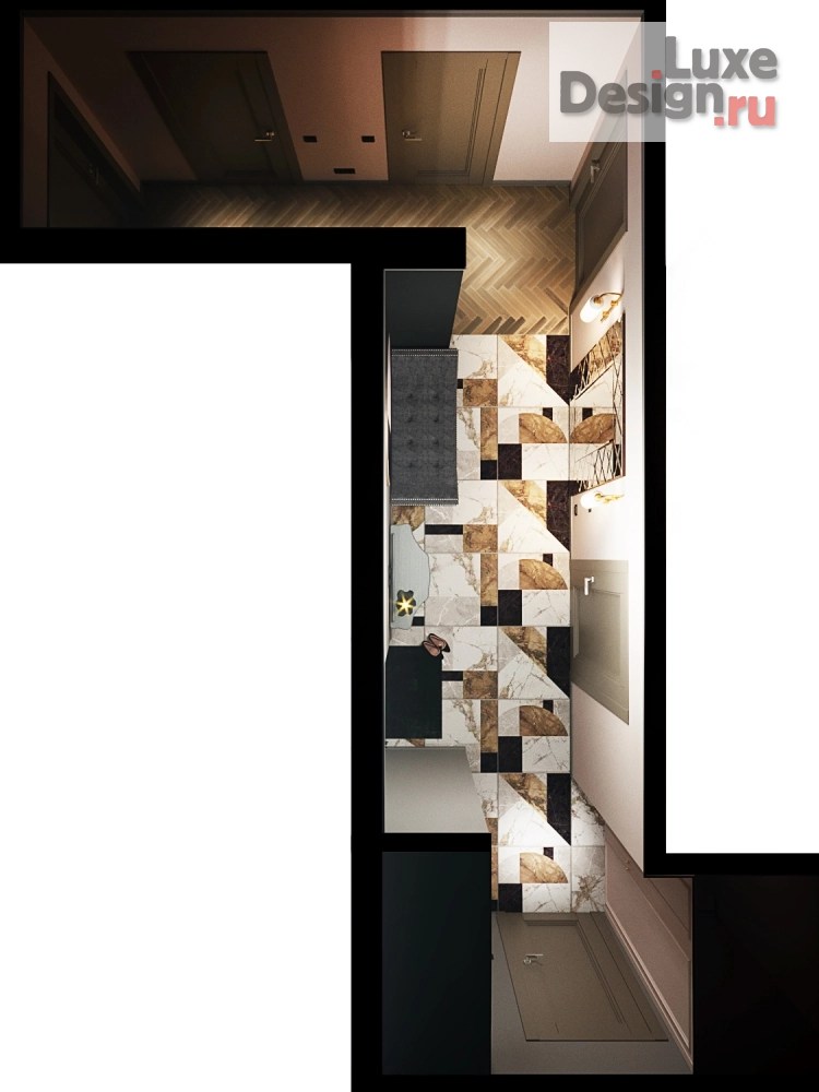 Дизайн интерьера трехкомнатной квартиры "Трёхкомнатная квартира на Гаражной" (фото 3)