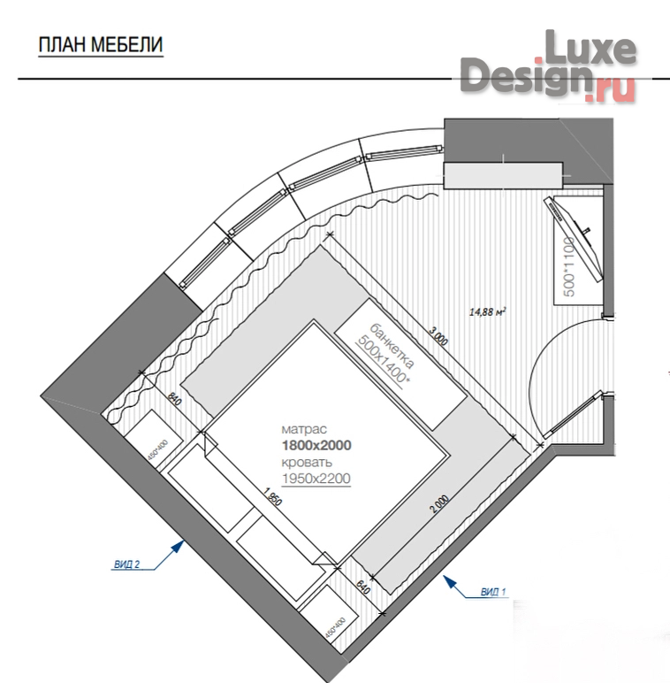 Дизайн интерьера спальни "Проект спальни" (фото 5)