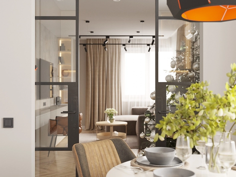 Дизайн интерьера гостиной в Краснодаре "Фрагмент дизайн-проекта гостиной"