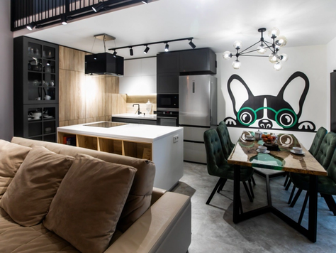 Дизайн интерьера трехкомнатной квартиры в Краснодаре "Фото реализованной двухуровневой квартиры"