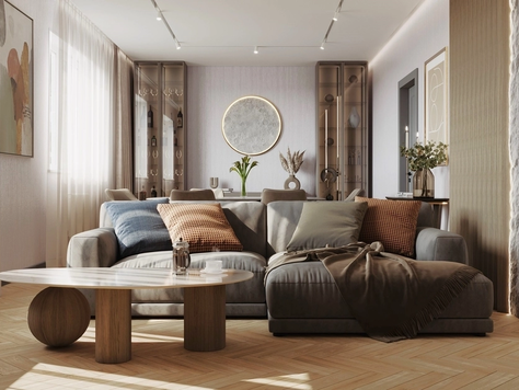 Дизайн интерьера загородного дома в Краснодаре "Гостиная в современном стиле"