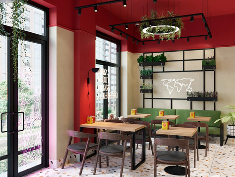 Дизайн интерьера в Краснодаре "Кафе 39м2 в Москве"