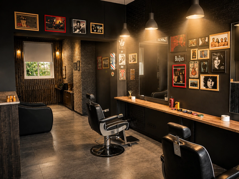 Дизайн интерьера общественного интерьера в Краснодаре "Барбершоп The People's Barber"
