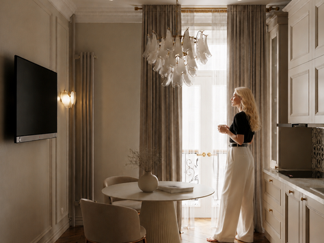 Дизайн интерьера двухкомнатной квартиры в Краснодаре "Moscow Stalinist Apartment | Modern French Classic Interior"