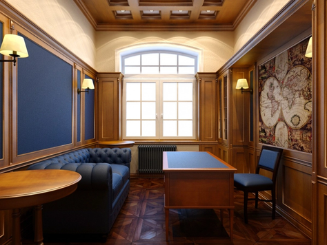 Дизайн интерьера кабинета в Краснодаре "1512 - Кабинет (первая версия)"