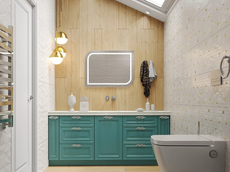 Дизайн интерьера ванной в Краснодаре "Санузлы с плиткой ITALON"